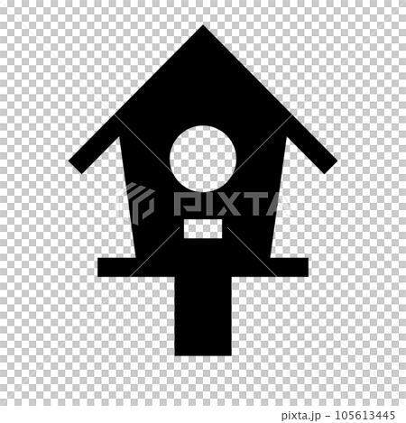 春、巣箱、鳥の巣を表す塗りつぶしスタイルのアイコン 春、巣箱、鳥の巣を表す塗りつぶしスタイルのアイコン 105613445