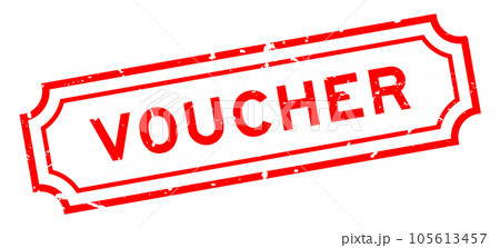 Grunge red voucher word rubber seal stamp on white background Grunge red voucher word rubber seal stamp on white background 105613457