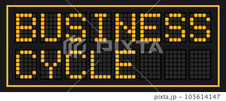 Orange color led banner in word business cycle on black background 105614147