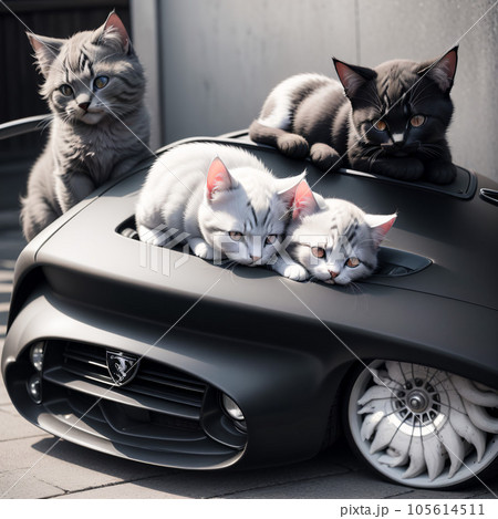 ★猫さん達の寛ぎタイム場所は、車のボンネットの上★ 105614511