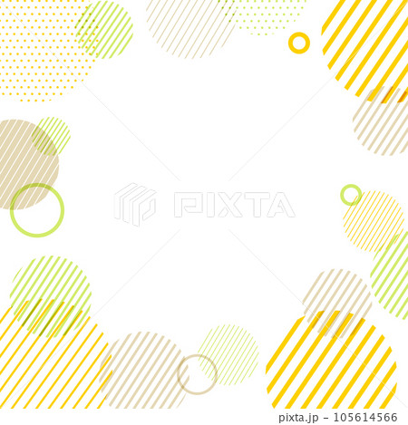 オレンジとグリーンの水玉の幾何学パターンの背景素材　スクエア型 105614566