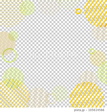 オレンジとグリーンの水玉の幾何学パターンの背景素材　スクエア型 105614566