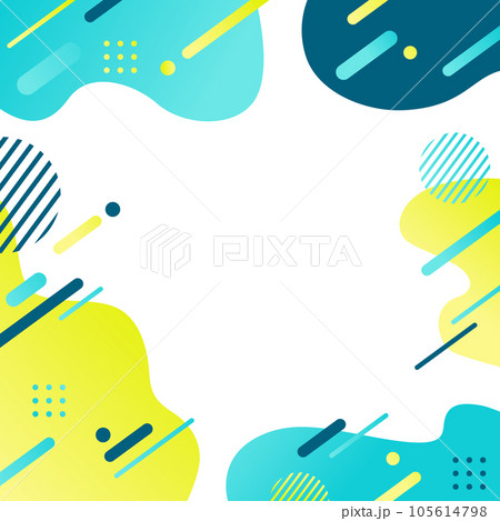 ブルーの幾何学パターンの背景素材　スクエア型 105614798