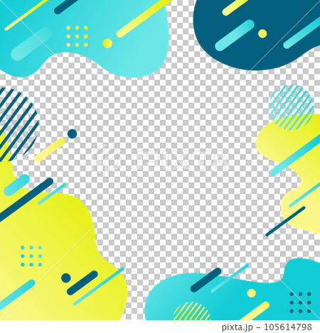 ブルーの幾何学パターンの背景素材　スクエア型 105614798