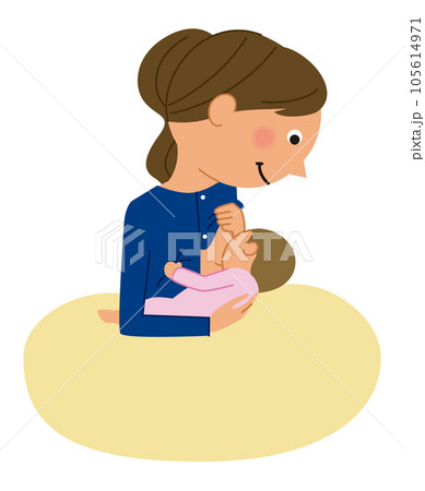 授乳中の親子　ママと赤ちゃん 105614971