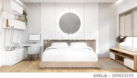 Modern bedroom - japanese style. 105615235