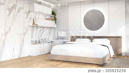 Modern bedroom - japanese style. 105615238