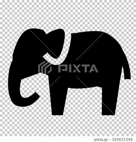代表動物、大象的填充風格圖標 代表動物、大象的填充風格圖標 105615348
