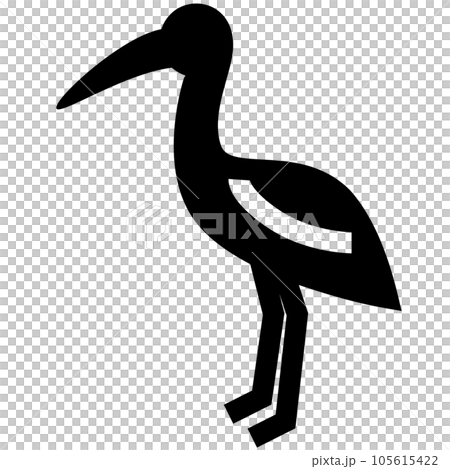 代表鳥類、起重機的填充風格圖標 105615422