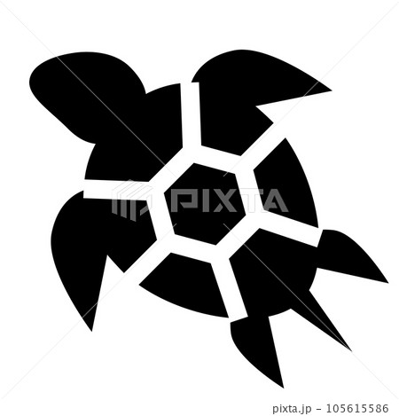 海の生物、亀を表す塗りつぶしスタイルのアイコン 海の生物、亀を表す塗りつぶしスタイルのアイコン 105615586