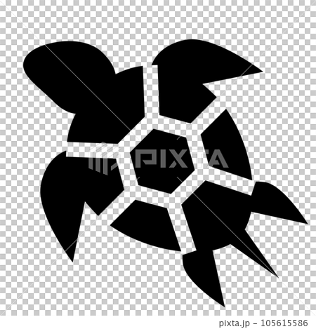 海の生物、亀を表す塗りつぶしスタイルのアイコン 海の生物、亀を表す塗りつぶしスタイルのアイコン 105615586