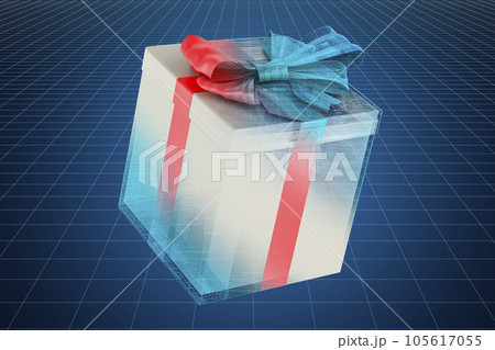 Visualization 3d cad model of gift box, 3D rendering 105617055
