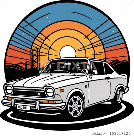 Gorgeous lovely sport car summer vector art 105617129
