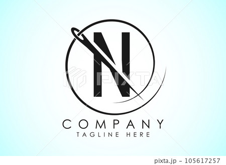 English alphabet with sewing needle and thread Icon. Tailoring logo design concept. English alphabet with sewing needle and thread Icon. Tailoring logo design concept. 105617257