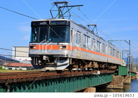 【北陸鉄道】03系(浅野川線:蚊爪〜粟ヶ崎・大野川橋梁) 【北陸鉄道】03系(浅野川線:蚊爪〜粟ヶ崎・大野川橋梁) 105619653