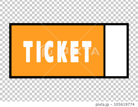 Vertical line orange to the right of a simple ticket Vertical line orange to the right of a simple ticket 105619774