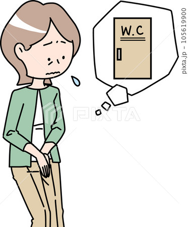 トイレに行きたい年配女性 105619900
