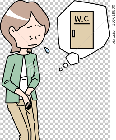 トイレに行きたい年配女性 105619900