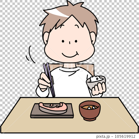 食事をする肥満体型の男性 105619912