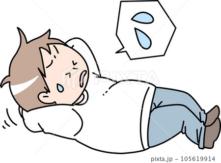 筋トレをする肥満体型の男性 105619914