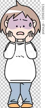 不安そうな肥満体型の女性 不安そうな肥満体型の女性 105619921