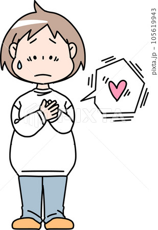 ドキドキしている肥満体型の女性 ドキドキしている肥満体型の女性 105619943