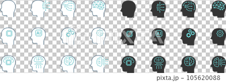 Artificial intelligence image icon set Artificial intelligence image icon set 105620088