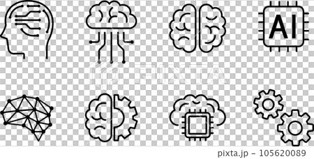 Line drawing ai image icon set 105620089