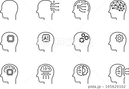 人工知能のイメージアイコンセット 人工知能のイメージアイコンセット 105620102