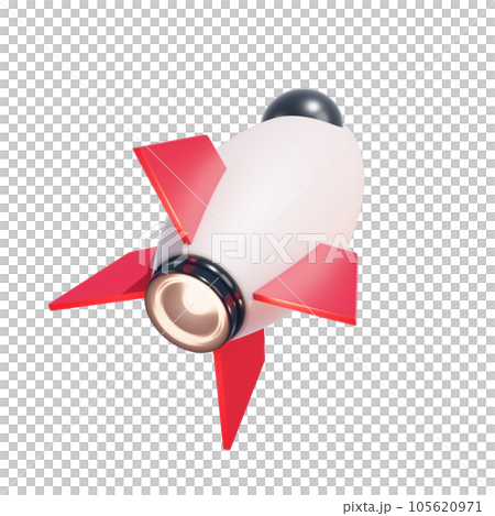 3D Render Realistic Start up Rocket object Isolated icons 3D illustration Png 3D Render Realistic Start up Rocket object Isolated icons 3D illustration Png 105620971