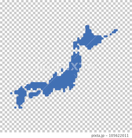 シンプルな日本地図のイラスト 105622011