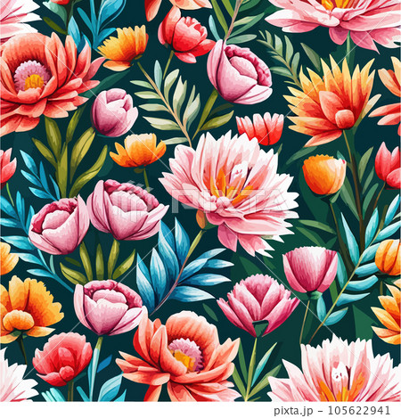 Floral pattern background. Spring design decorative texture. Wallpaper. Cute Floral pattern background. Spring design decorative texture. Wallpaper. Cute 105622941