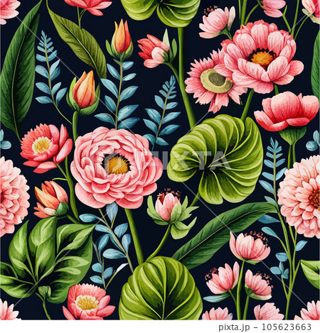 Floral pattern background. Spring design decorative texture. Wallpaper. Cute Floral pattern background. Spring design decorative texture. Wallpaper. Cute 105623663
