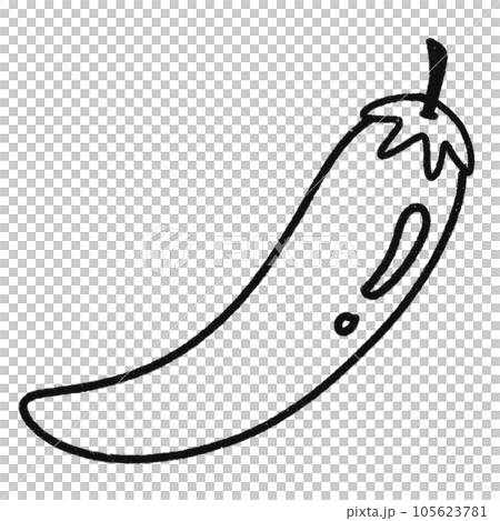 Leaf  black and white  stripes lined design  design  vegetable fruit  sea  child  learning teaching  drawing book  book coloring book  development picture without color  Flower clump of grass   105623781