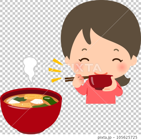味噌汁を飲む女性 味噌汁を飲む女性 105625725
