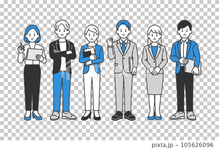 働くビジネスパーソン男女の全身ポーズセット【人物ベクターイラスト素材】 働くビジネスパーソン男女の全身ポーズセット【人物ベクターイラスト素材】 105626096