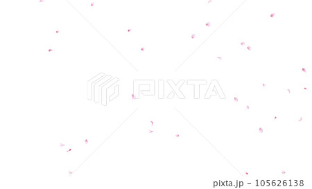 桜の花びら散る 背景素材 α素材 桜の花びら散る 背景素材 α素材 105626138
