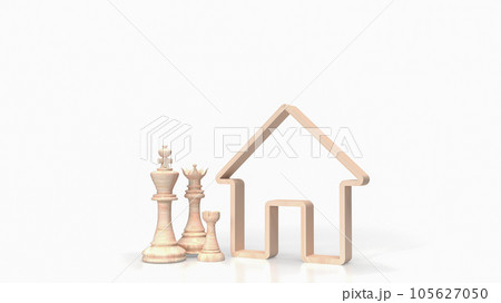 The chess family and house icon for home property Business 3d rendering The chess family and house icon for home property Business 3d rendering 105627050