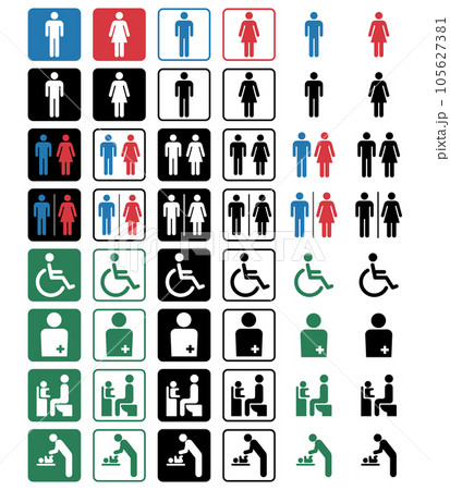 トイレのアイコンのセット 105627381
