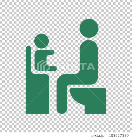 トイレのアイコン(子供用のイス付トイレ) トイレのアイコン(子供用のイス付トイレ) 105627589