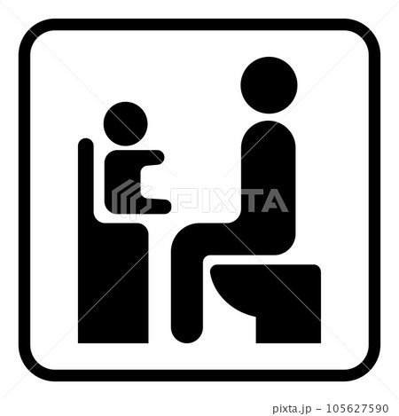 トイレのアイコン(子供用のイス付トイレ) トイレのアイコン(子供用のイス付トイレ) 105627590