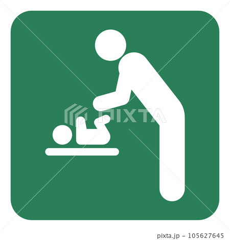 トイレのアイコン（おむつ交換台） 105627645