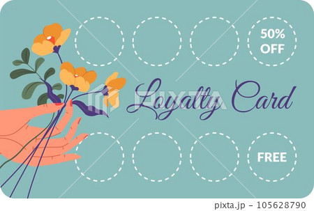 Loyalty card, discounts and free products client 105628790