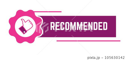 Recommended banner with thumb up and gear sign Recommended banner with thumb up and gear sign 105630142