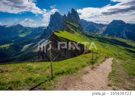 Seceda mountain in the Dolomites, South Tyrol, Italy, Europe 105630722