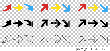 ポップでかわいい矢印のセット ポップでかわいい矢印のセット 105631170