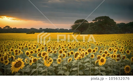 ひまわり畑 105632076