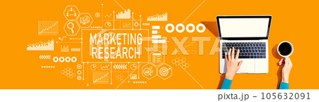 Marketing Research theme with person using a laptop 105632091