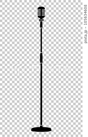 骸骨マイクのシルエット 105634608