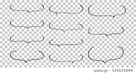 ベクターのかわいい手書きの下線ふきだしセット 黒 白黒 あしらい シンプル 吹き出しBlack ベクターのかわいい手書きの下線ふきだしセット 黒 白黒 あしらい シンプル 吹き出しBlack 105635049